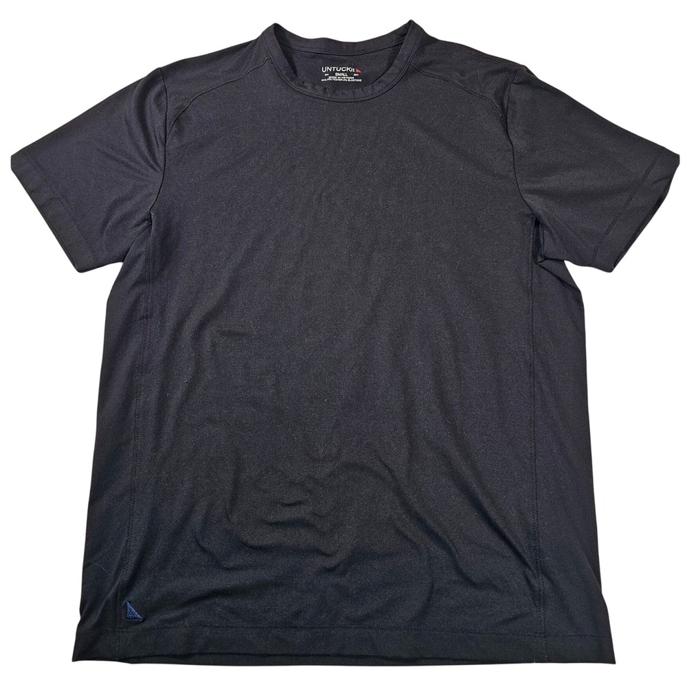 UNTUCKit Mens Performance T-Shirt Black Short Sleeve Stretch Crew Neck Small